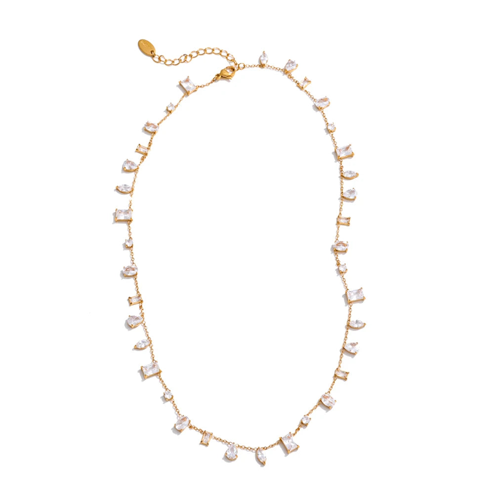 Colorful Cubic Zirconia Chain Necklace