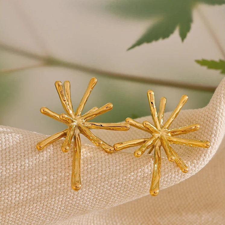 Textured Firework Stud Earrings