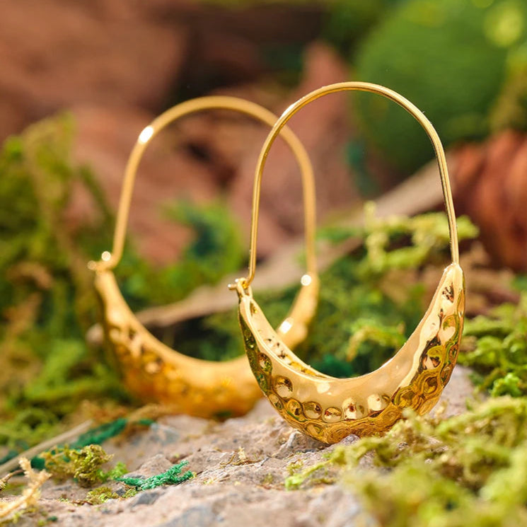 Golden Dangle Hoop Earrings