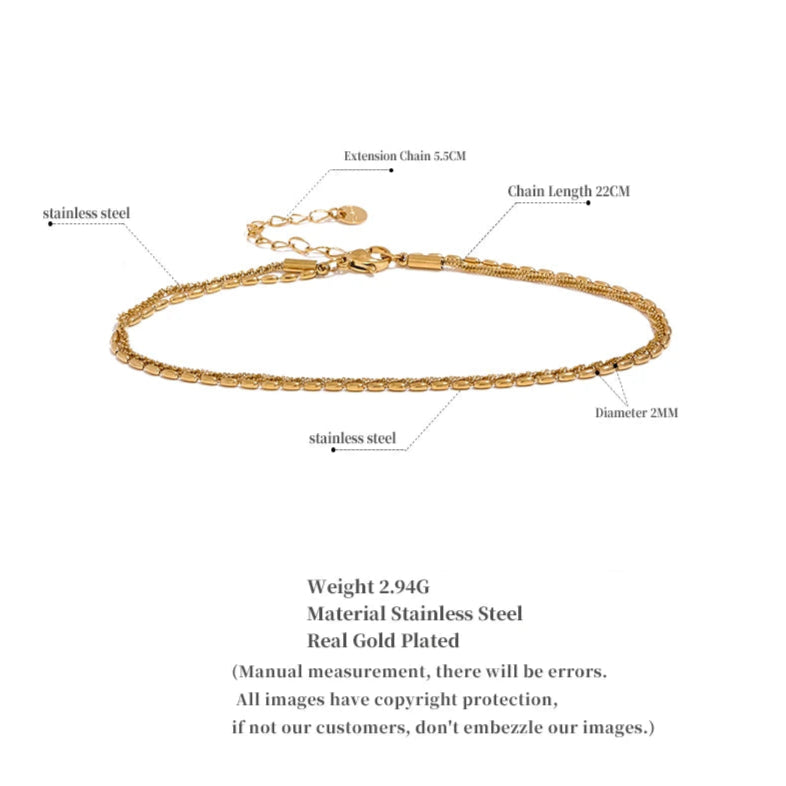 Double Layer Stainless Steel Anklet