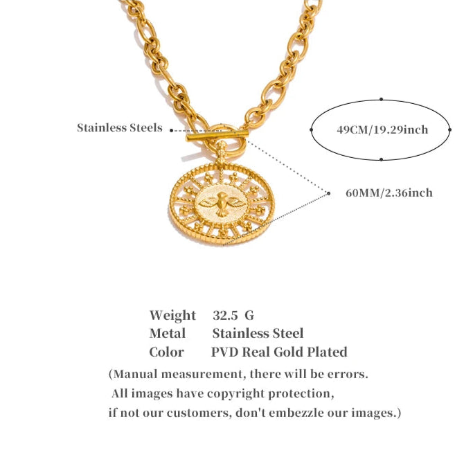 Vintage Round Pendant Necklace