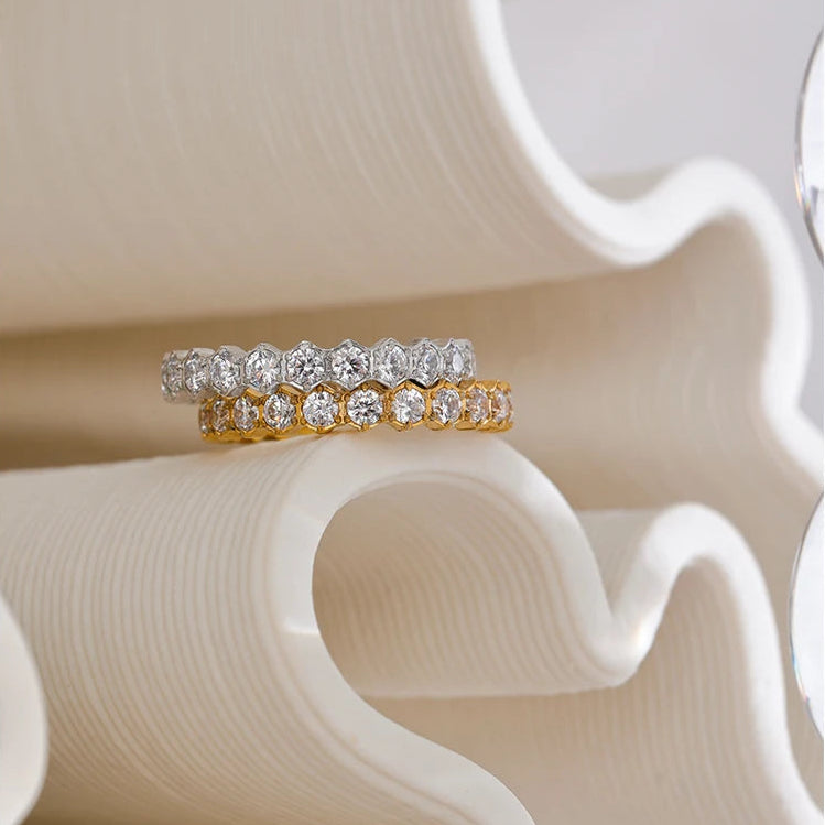White Cubic Zirconia Thin Ring