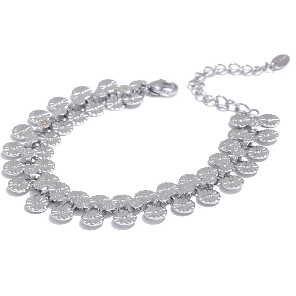 Coin Flower Necklace & Bracelet Set