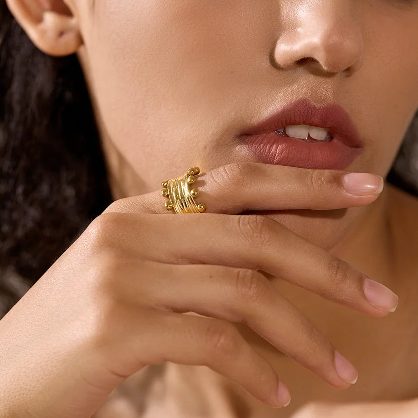 Bold Wide Texture Ring
