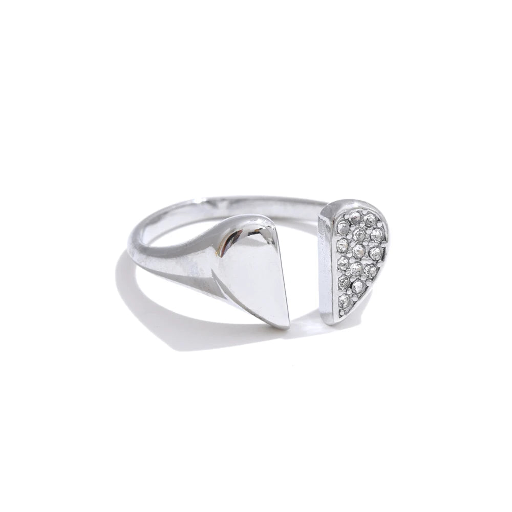 Heart-Shaped Zirconia Ring