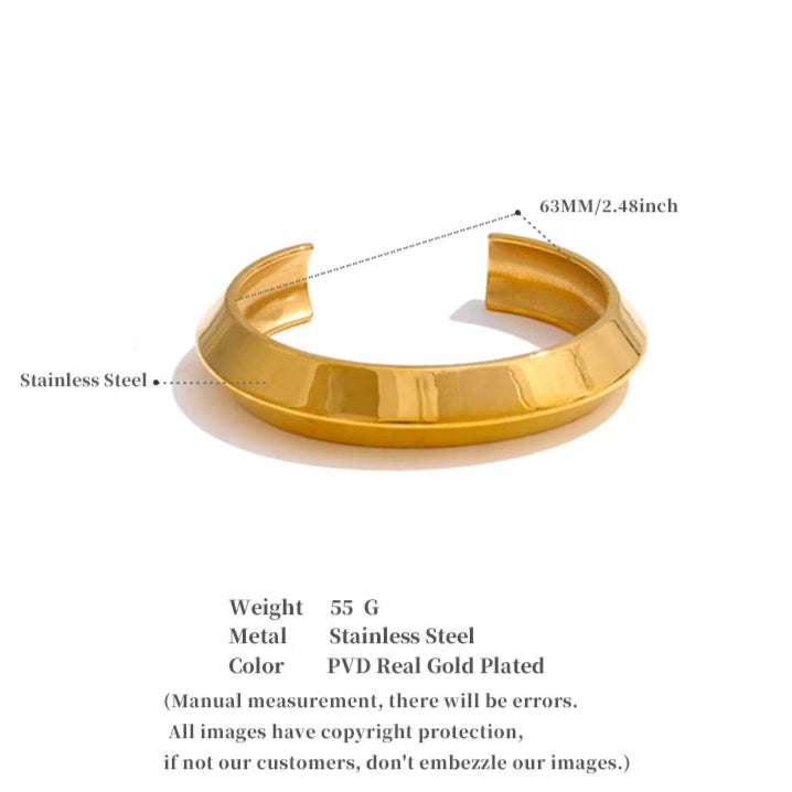 Gold Polished Cuff Bracelet