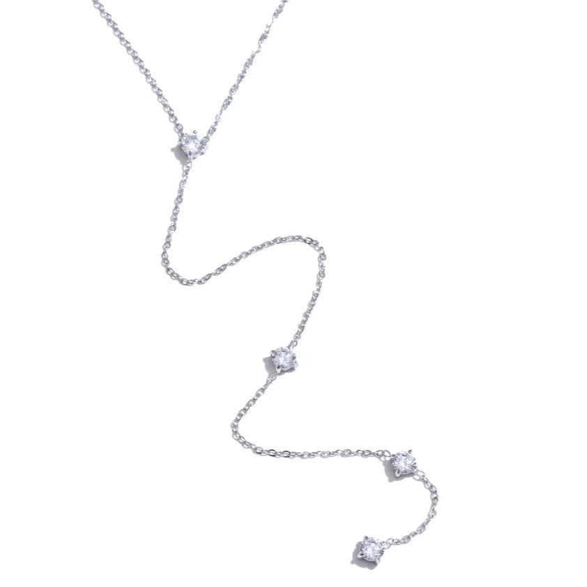 Long Drop Necklace with Cubic Zirconia