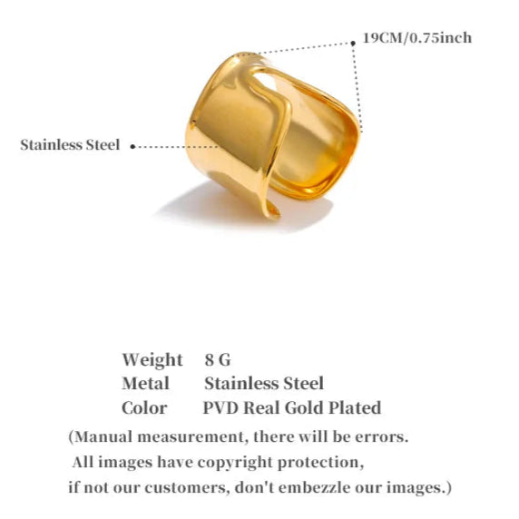 Polished Wide Open Ring