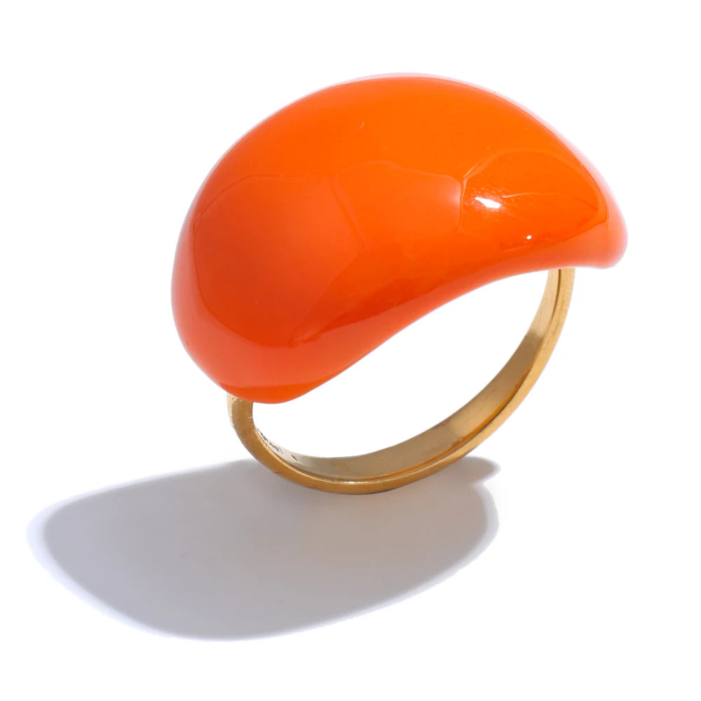 Multicolor Enamel Adjustable Ring