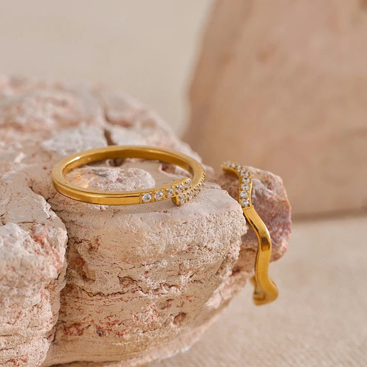 Thin Gold Cubic Zirconia Ring
