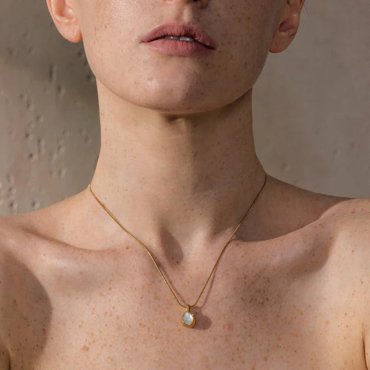 Stone & Shell Pendant Necklace