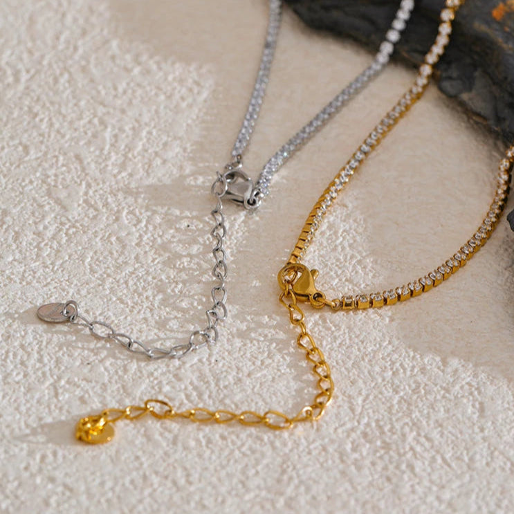 Long Drop Cubic Zirconia Necklace