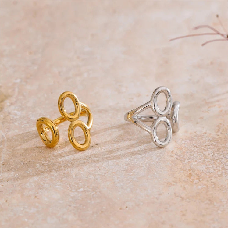 Adjustable Hollow Geometric Ring