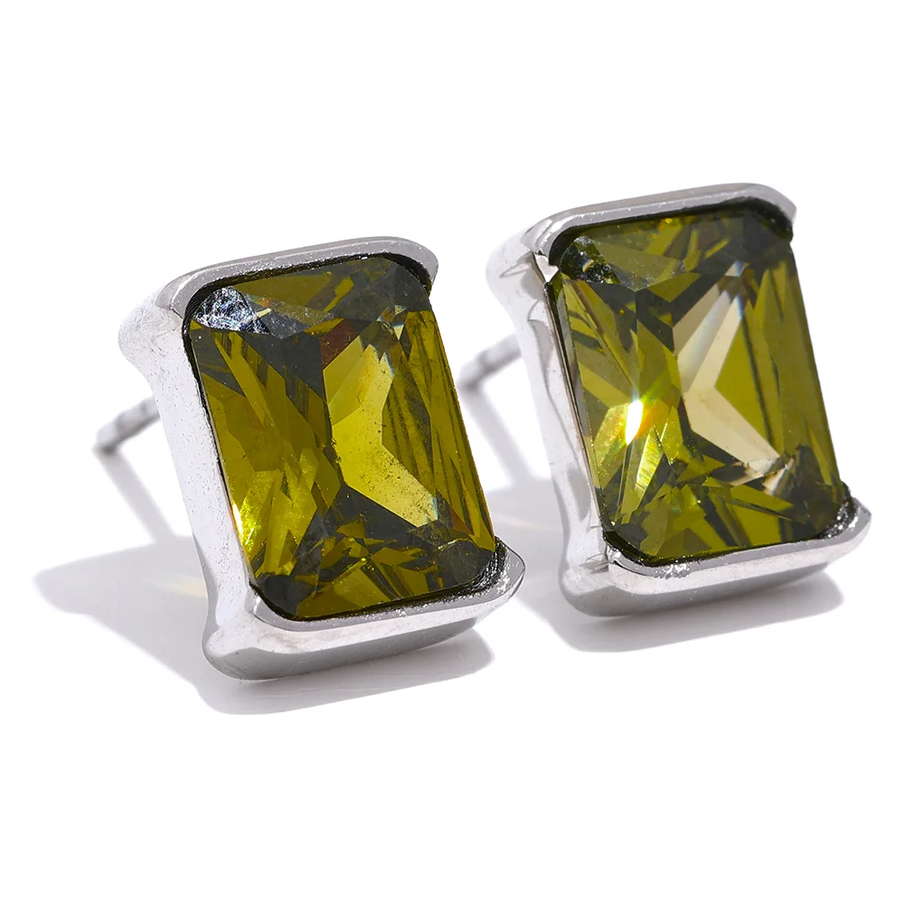 Square AAA Cubic Zirconia Stud Earrings