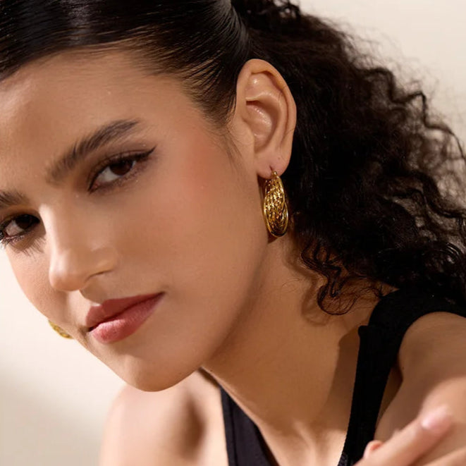 Twisted Hollow Hoop Earrings
