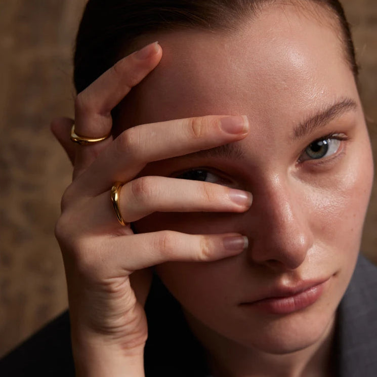 Minimalist Textured Gold Rings
