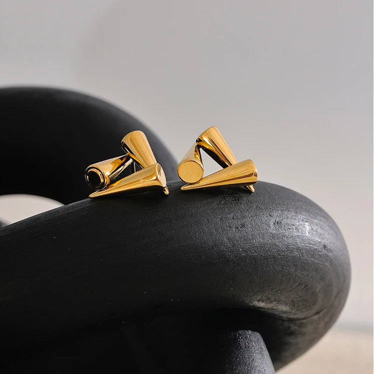Geometric Triangle Stud Earrings