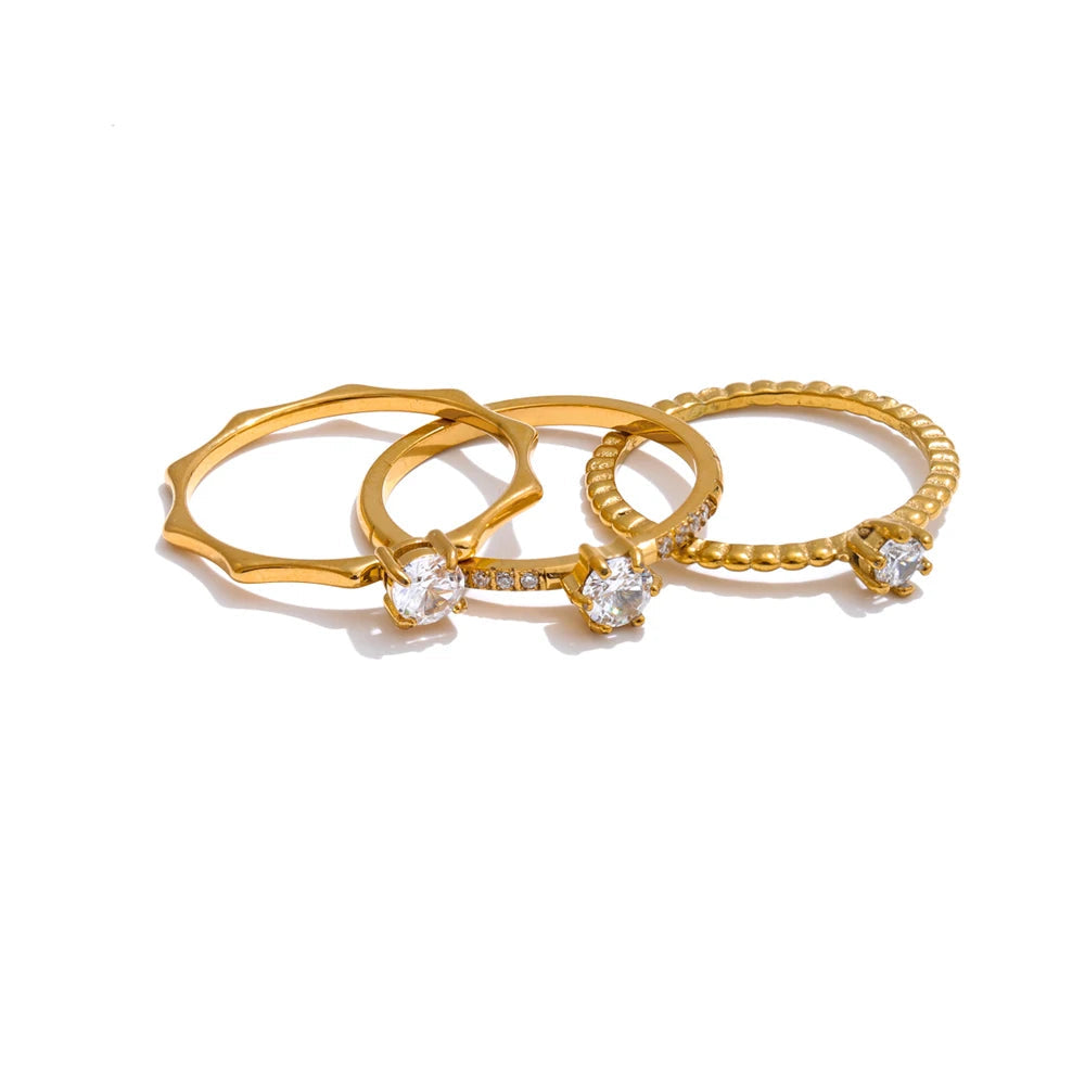 Elegant Thin Gold Cubic Zirconia Ring