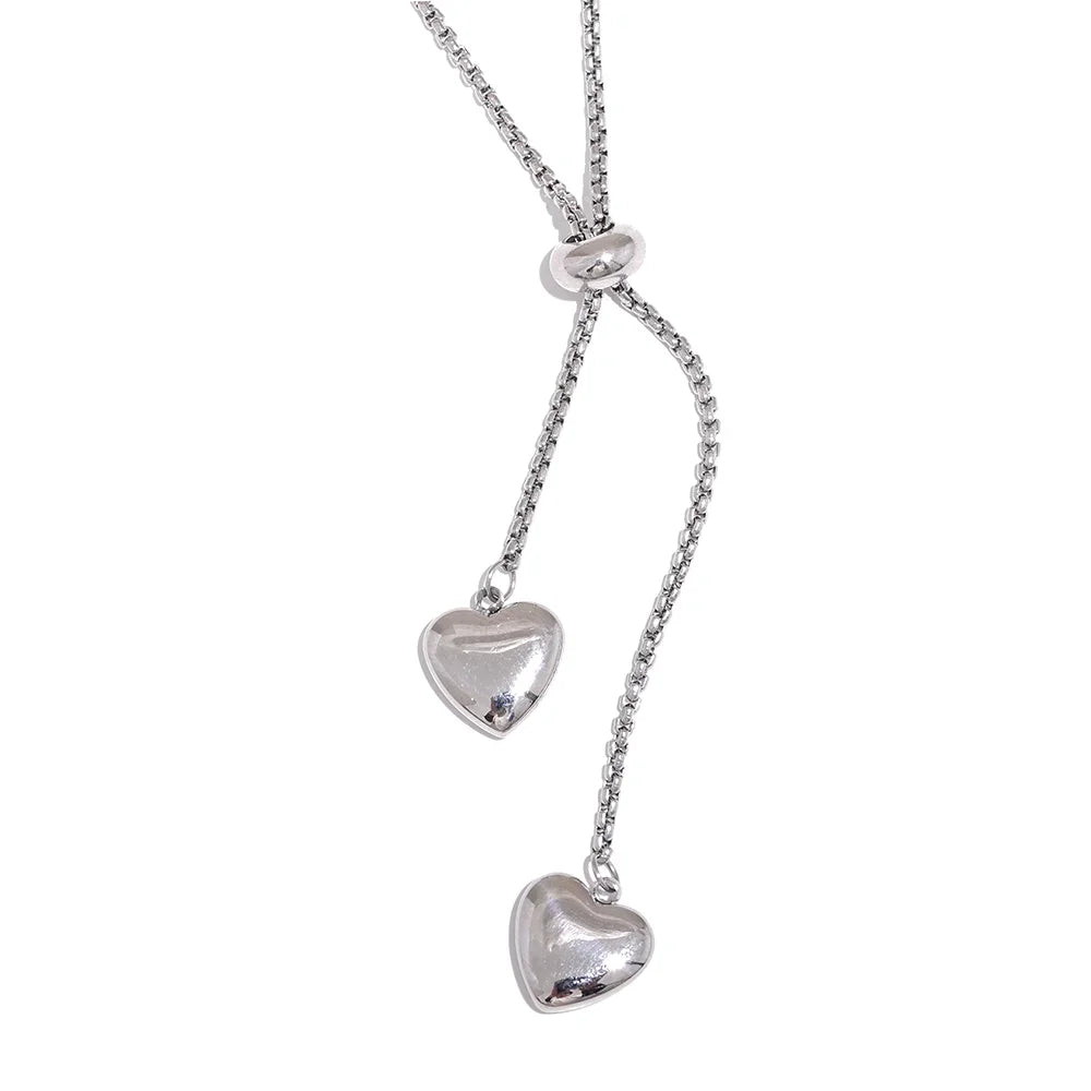 Long Heart Pendant Necklace