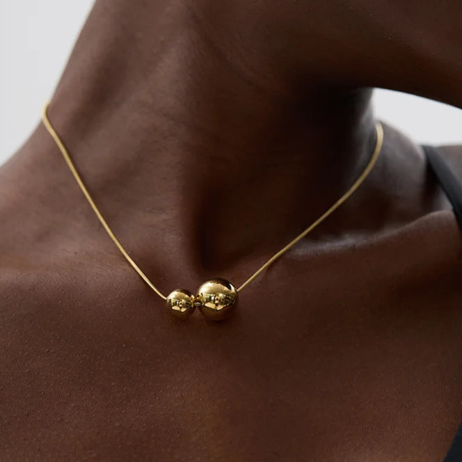 Round Ball Beads Pendant Necklace