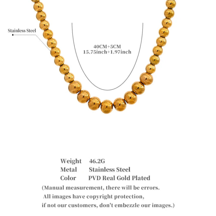 Beaded Chain Necklace and Bracelet