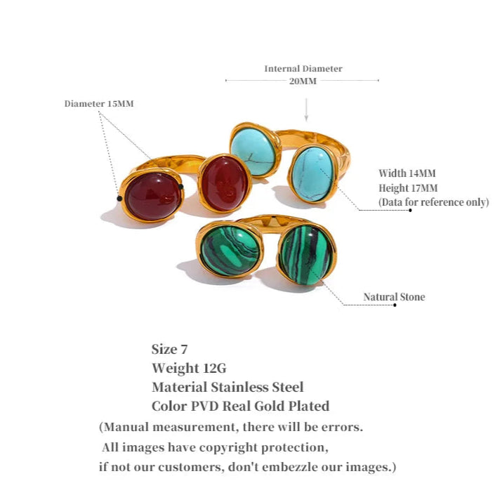 Vintage Geometric Stone Statement Ring