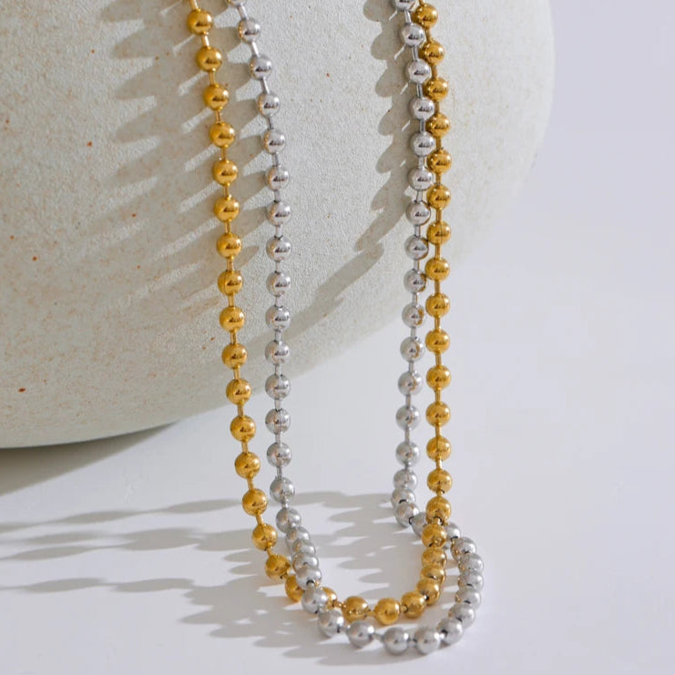 Beaded Chain Necklace & Bracelet Set