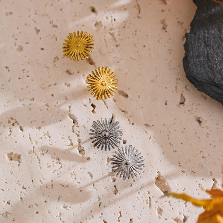 Small Stainless Steel Flower Stud Earrings