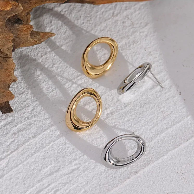 Minimalist Round Hollow Stud Earrings