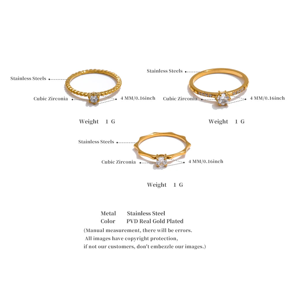 Elegant Thin Gold Cubic Zirconia Ring