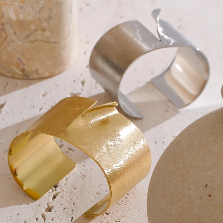 Wide Polished Cuff Bracelet