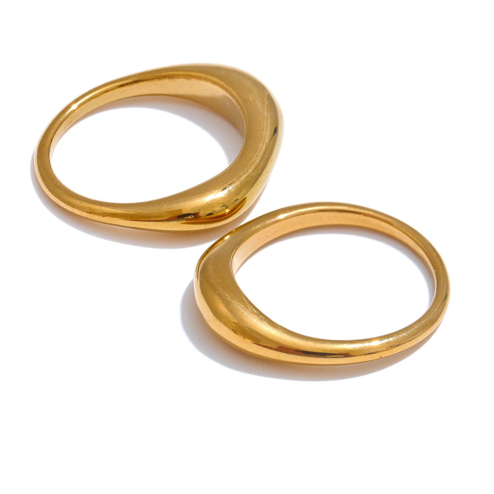 Minimalist Textured Gold Rings
