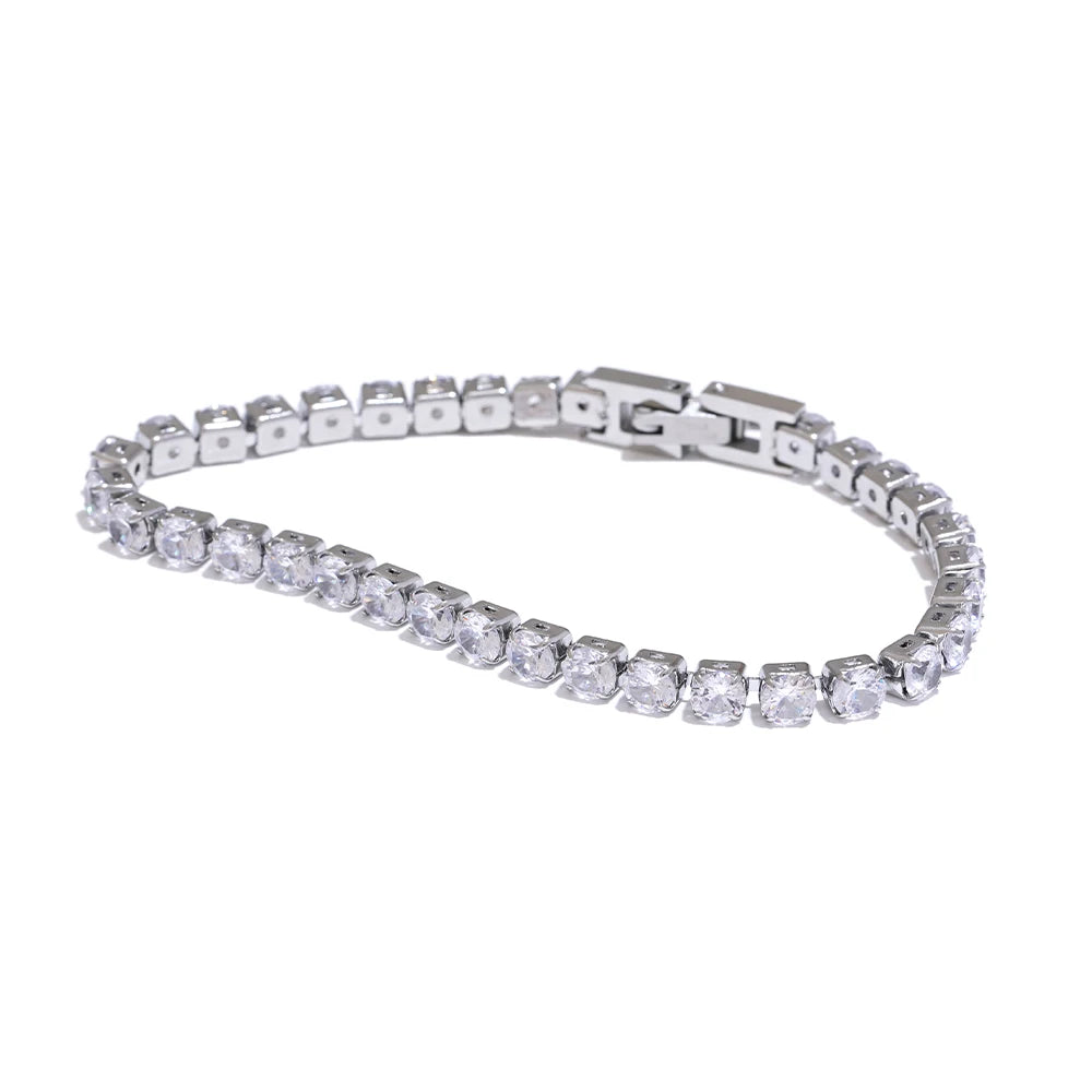 Shiny Cubic Zirconia Chain Bracelet