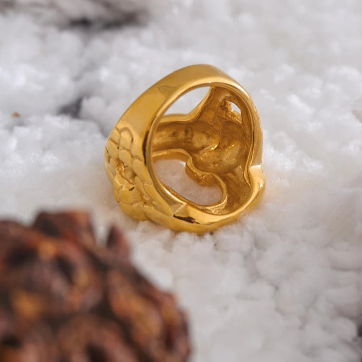 Geometric Hollow Chunky Ring