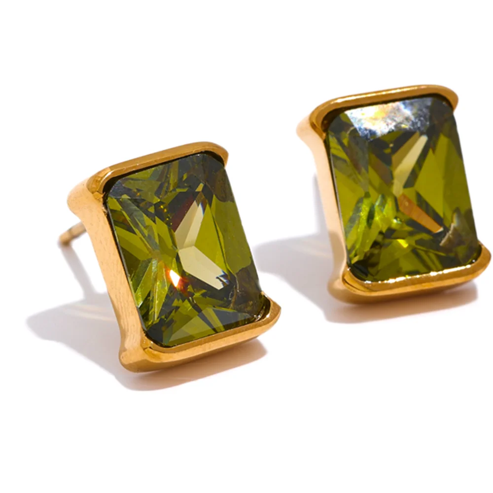 Square AAA Cubic Zirconia Stud Earrings