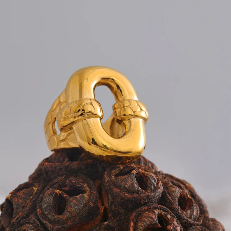 Geometric Hollow Chunky Ring
