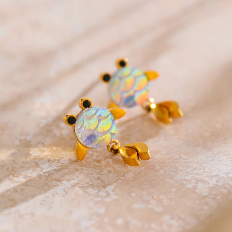 Colorful Resin Goldfish Dangle Earrings