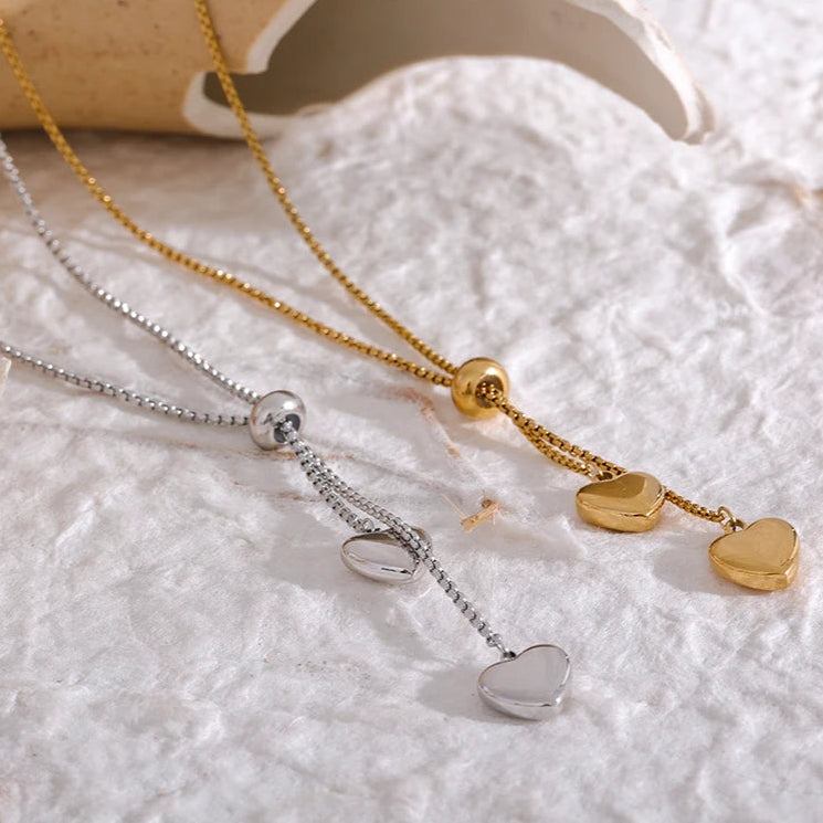 Long Heart Pendant Necklace