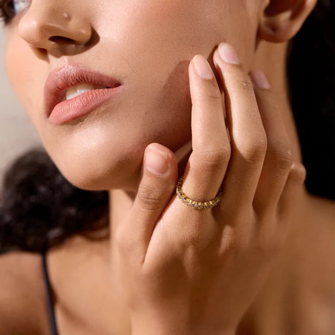 White Cubic Zirconia Thin Ring