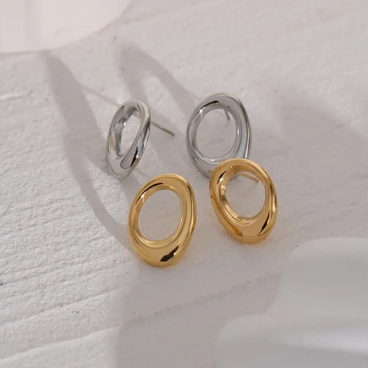 Minimalist Round Hollow Stud Earrings