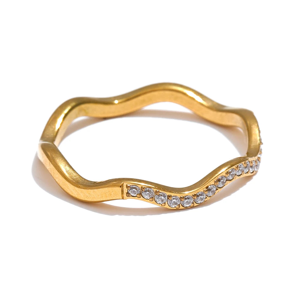 Thin Gold Cubic Zirconia Ring
