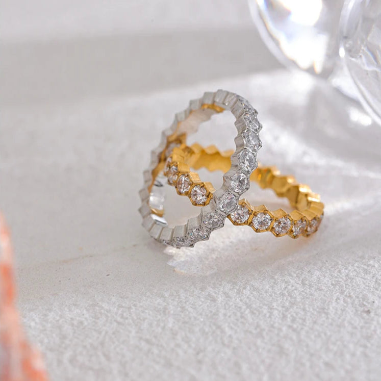 White Cubic Zirconia Thin Ring