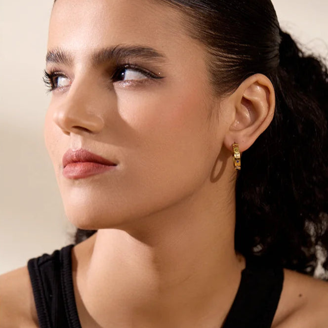 Colorful Zirconia Hoop Earrings