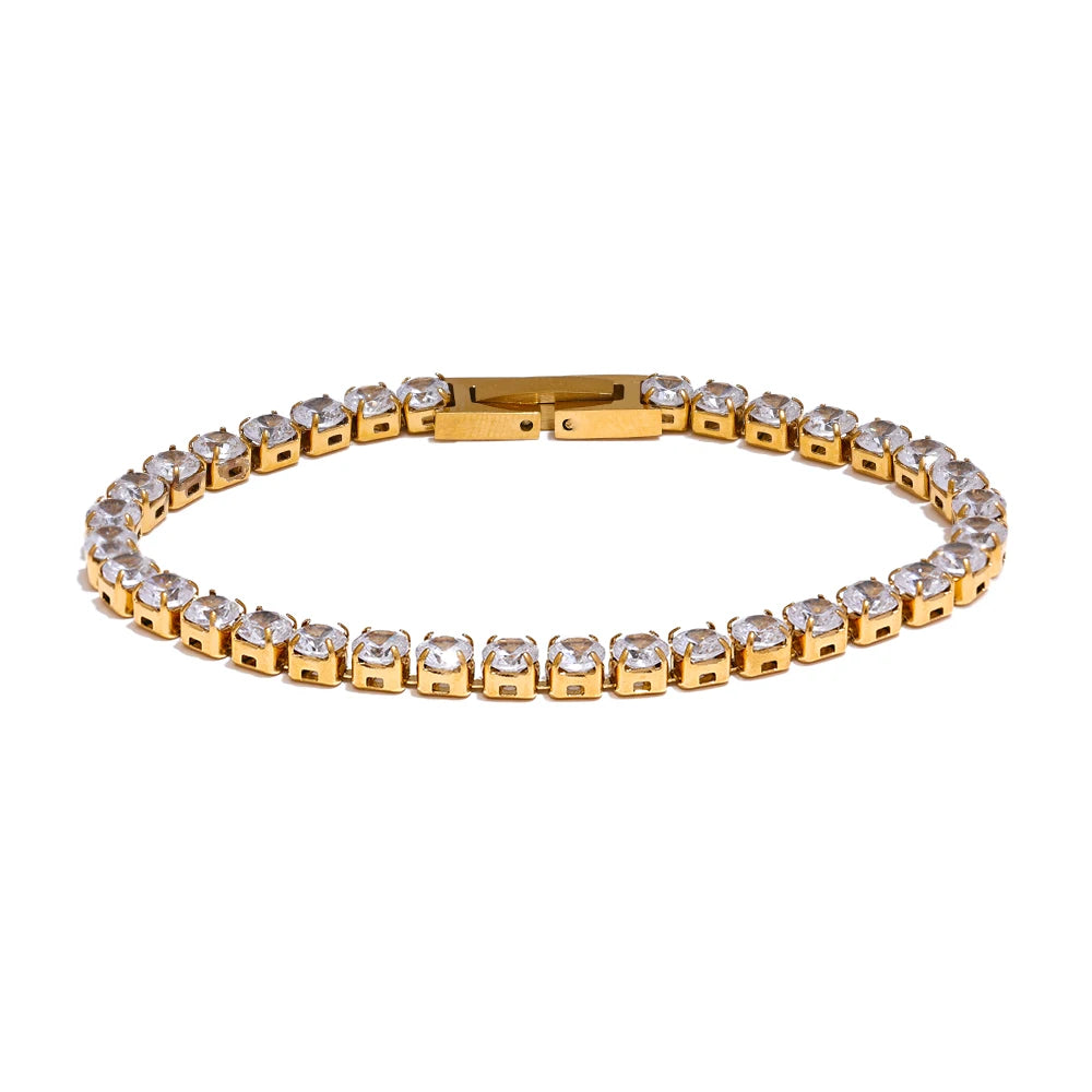 Shiny Cubic Zirconia Chain Bracelet