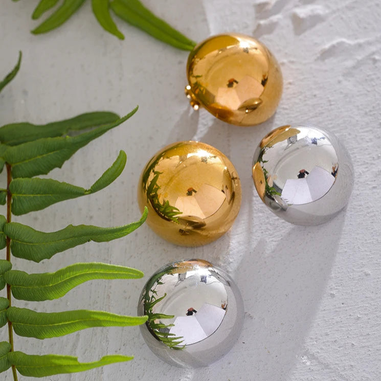 Classic Half-Round Stud Earrings