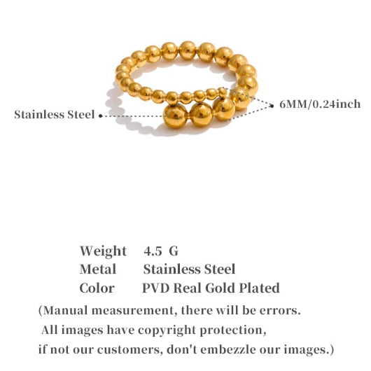 Beaded Stainless Steel Ring