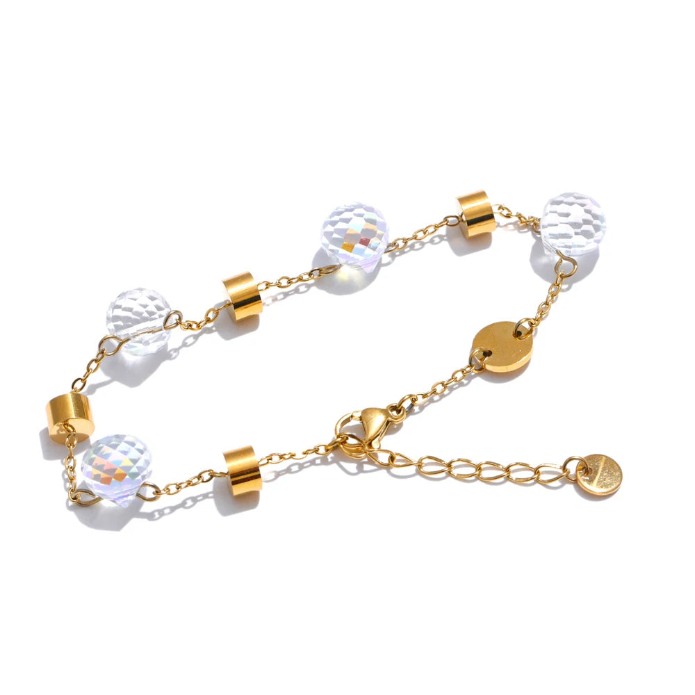 Crystal Chain Necklace & Bracelet Set