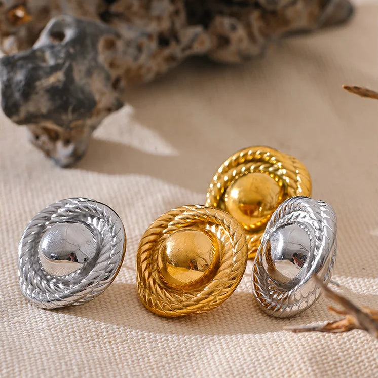 Classic Round Stud Earrings