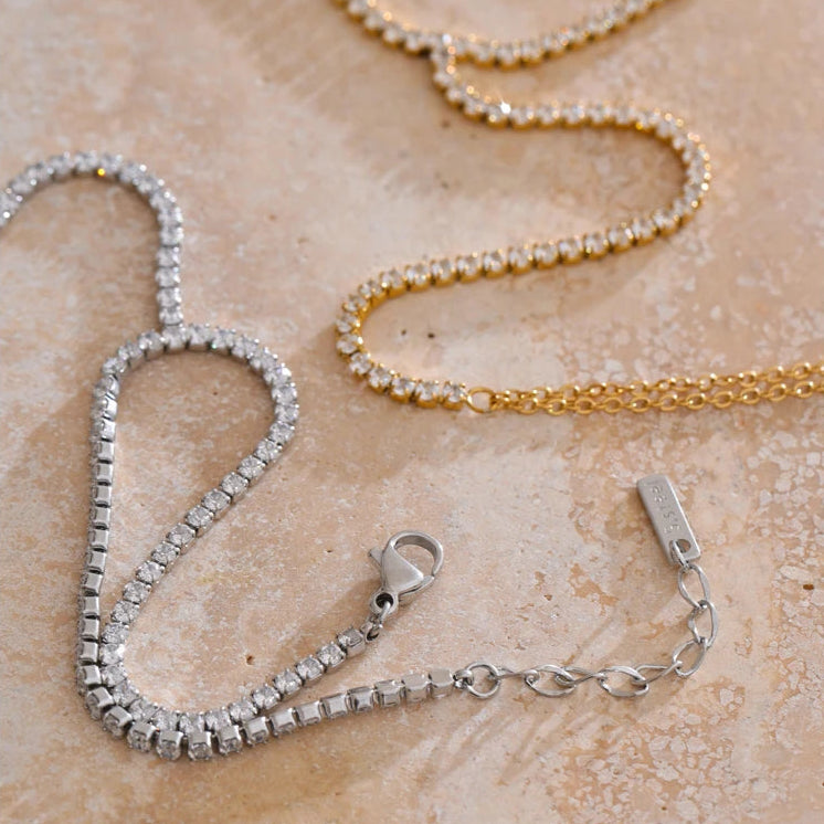 Delicate Cubic Zirconia Hand Chain Bracelet