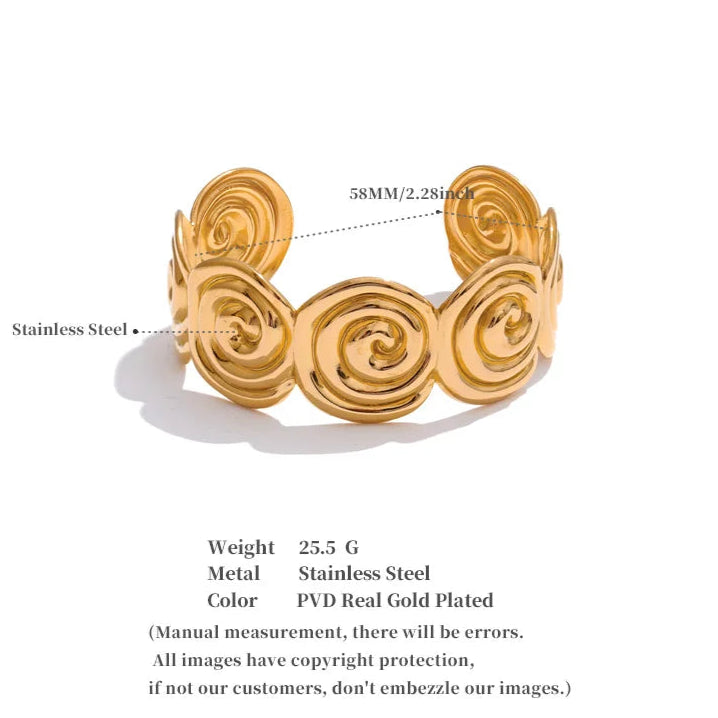 Shell-Inspired Open Cuff Bracelet